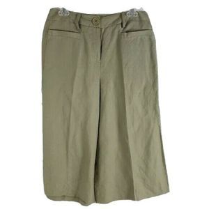 NWT! Larry Levine Drapey Culotte Shorts Linen Khaki